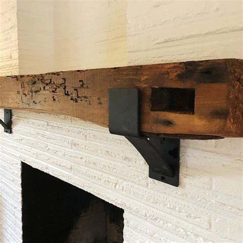 rustic fireplace mantel brackets